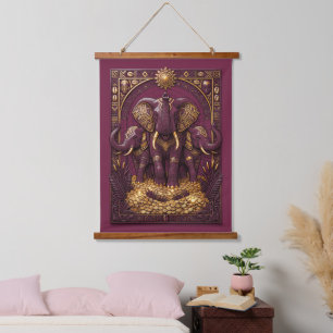Elephants of Abundance Hanging Tapestry