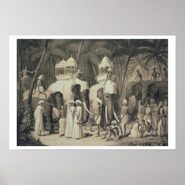 Elephants of the Raja of Travandrum, from 'Voyage Poster (Front)