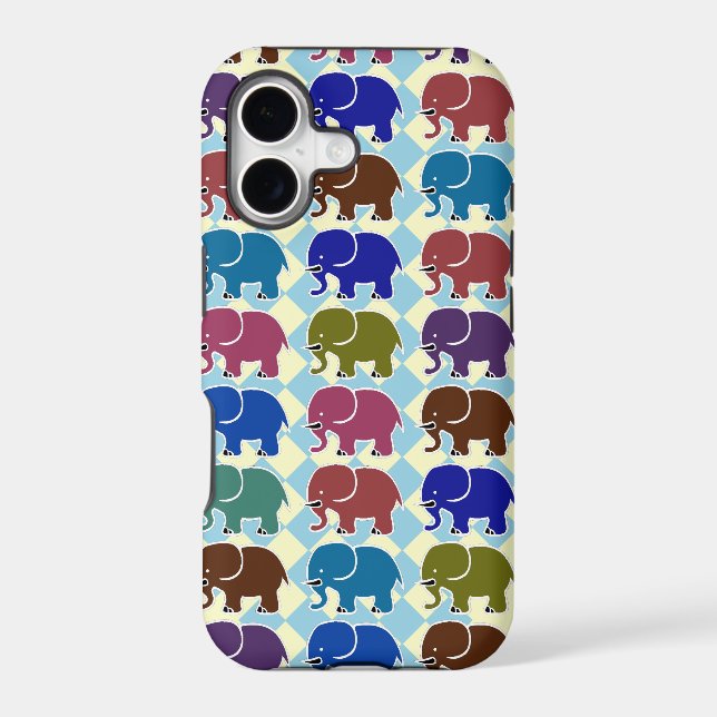 elephants on checked pattern (Back)