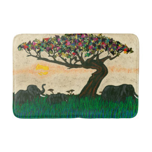 Elephants on the Planes of Africa Bath Mat