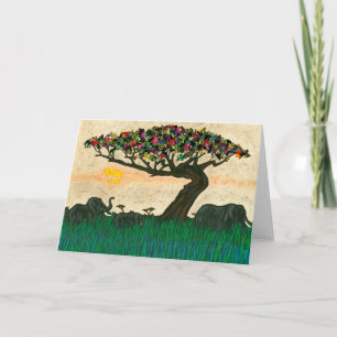 Elephants on the Planes of Africa Card