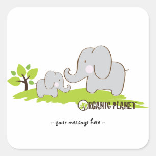 Elephants Organic Planet Stickers