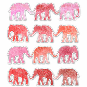 Elephants Pachyderm Watercolor
