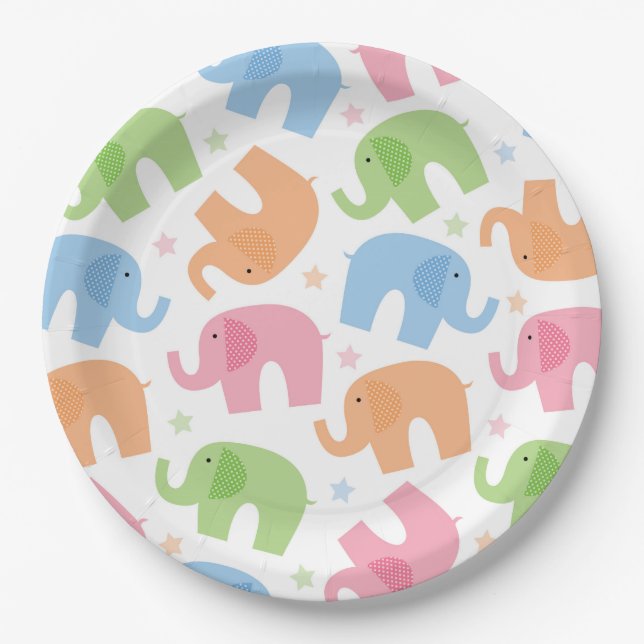 Elephants Paper Plates (Front)