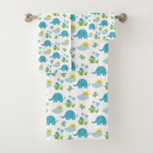 Elephants Pattern towel set