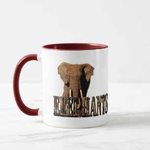 Elephants Picture Logo Made From Elephants, Mug