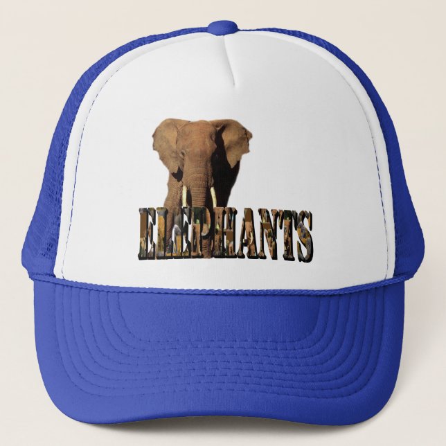 Elephants Picture Logo made from Elephants, Trucker Hat (Front)