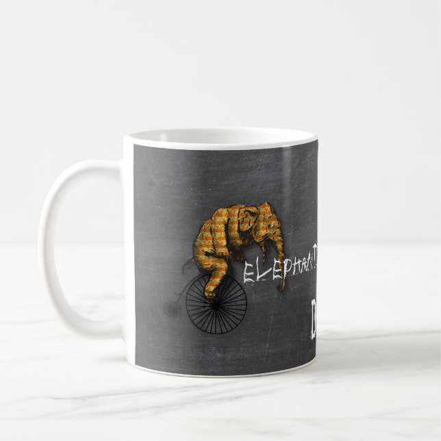 Elephants Plus Bikes Equal YIKES! Coffee Mug (Left)