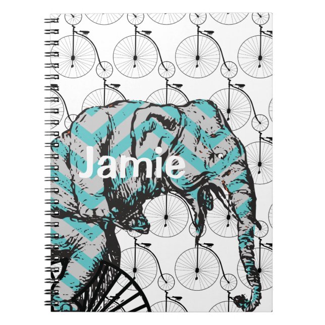 Elephants Plus Bikes Equal YIKES! Notebook (Front)