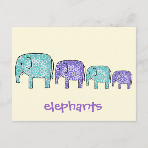 Elephants Postcard