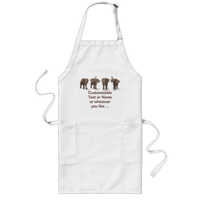Elephants Quartet Long Apron (Front)