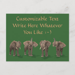 Elephants Quartet Postcard