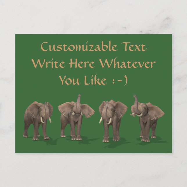 Elephants Quartet Postcard (Front)