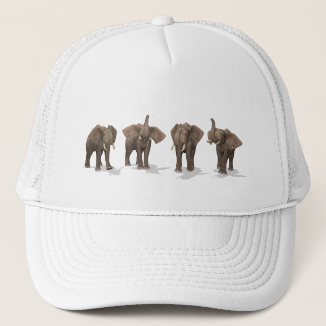 Elephants Quartet Trucker Hat (Front)