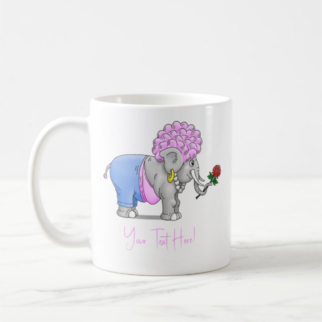 Elephant's red rose for Valentine's Day Coffee Mug (Left)