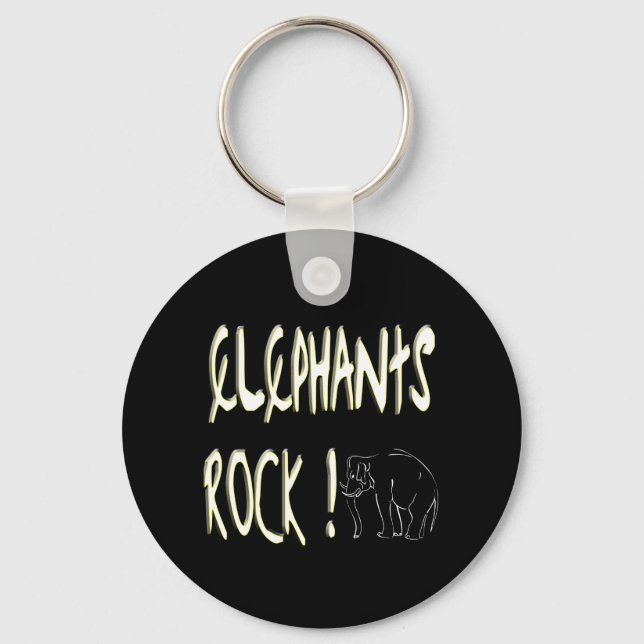 Elephants Rock! Keychain (Front)
