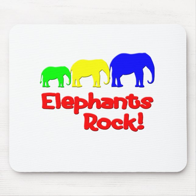 Elephants Rock! Mouse Pad (Front)