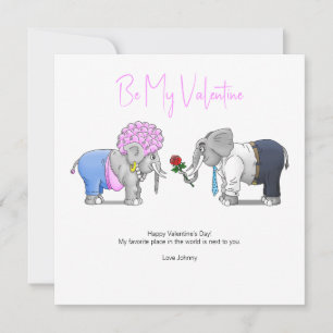 Elephants' Romantic Valentine's Day Holiday Card