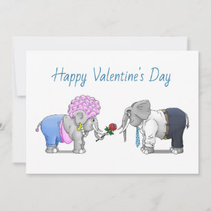 Elephants' Romantic Valentine's Day Holiday Card