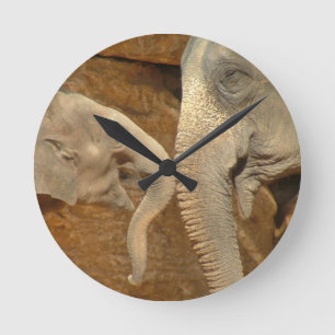 ELEPHANTS ROUND CLOCK