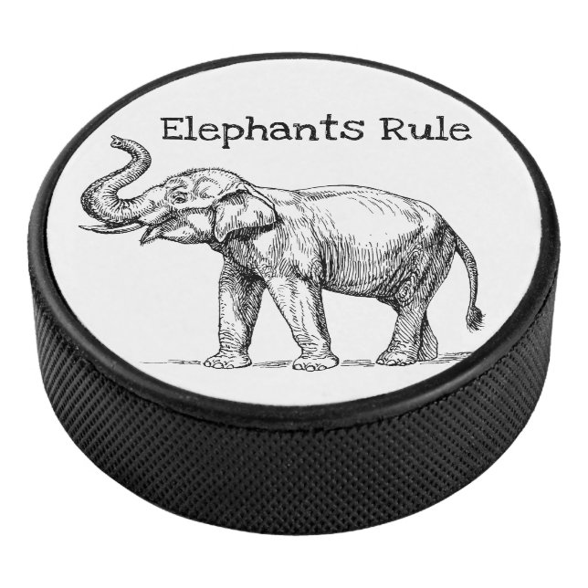 Elephants Rule Hockey Puck (3/4)