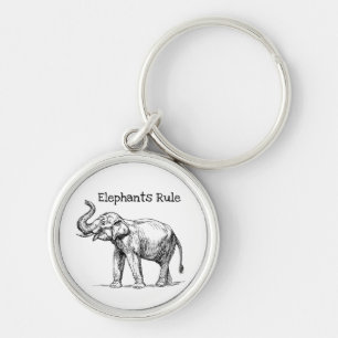 Elephants Rule Key Ring