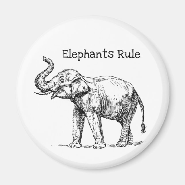 Elephants Rule Magnet (Front)