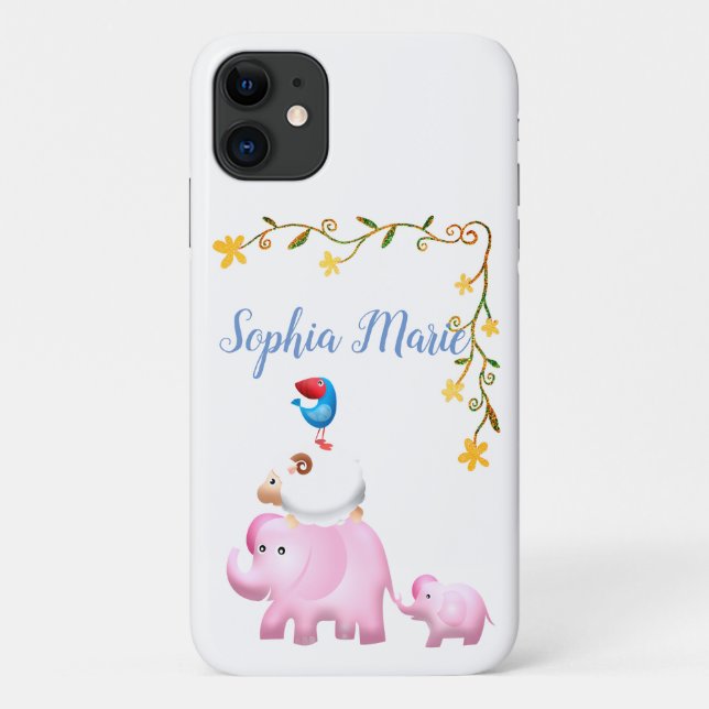 Elephants, Sheep & Bird Animal Tower Case-Mate iPhone Case (Back)
