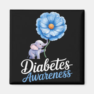Elephants Suower Diabetes Awareness Day Magnet
