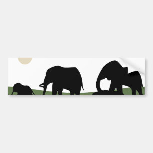 Elephants walking Bumper Sticker