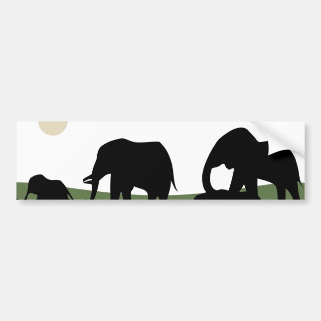Elephants walking Bumper Sticker (Front)