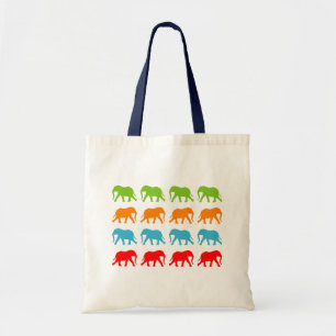 Elephants Walking Pattern Tote Bag