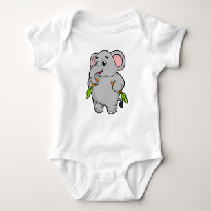 Elephants with Carrots Baby Bodysuit