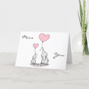 Elephants with heart holiday card