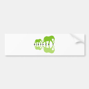 Elephants with Reflection Bumper Sticker