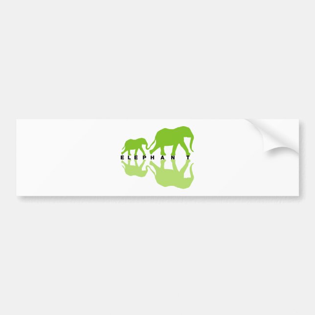 Elephants with Reflection Bumper Sticker (Front)