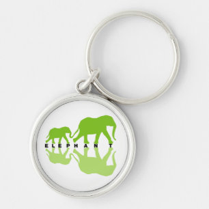 Elephants with Reflection Key Ring