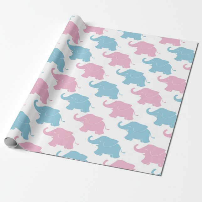 Elephants Wrapping Paper (Unrolled)