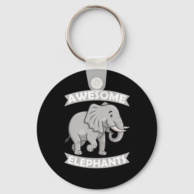 Elephants Zoo Circus Elephant Conservative  Key Ring (Front)