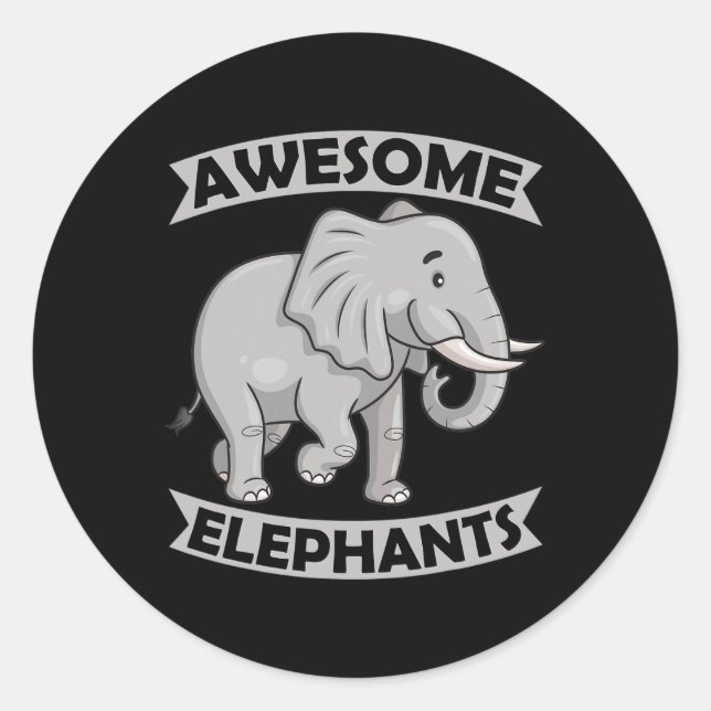 Elephants Zoo Circus Fun Elephant Conservative  Classic Round Sticker (Front)