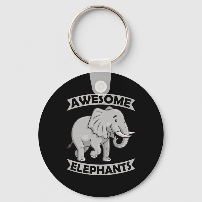 Elephants Zoo Circus Fun Elephant Conservative  Key Ring (Front)