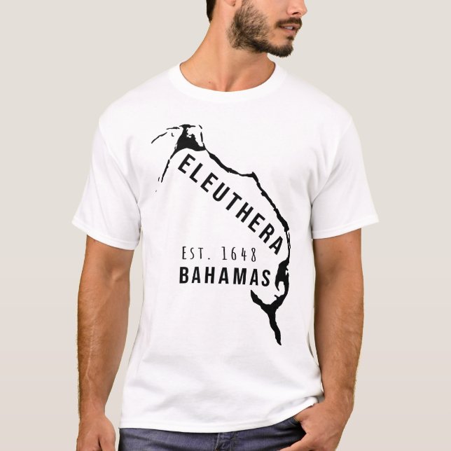 Eleuthera Map Island Bahamas Minimalist Souvenirs T-Shirt (Front)