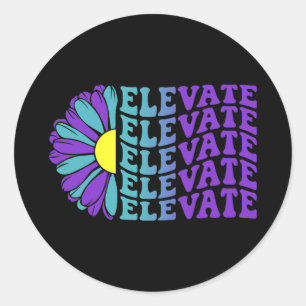 Elevate Prevention Awareness Suower Classic Round Sticker