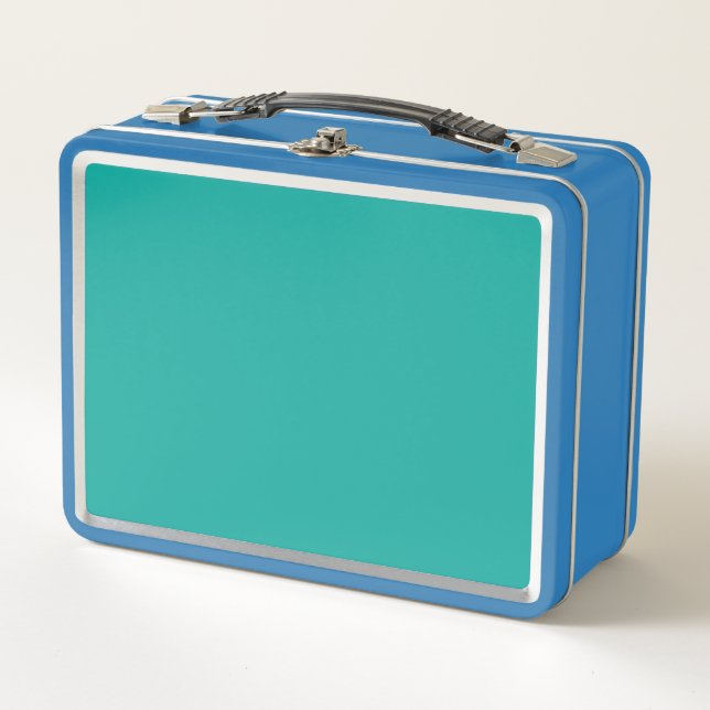 Elevate Your Design with a Green Background  Metal Lunch Box (Front)