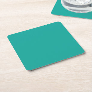 Elevate Your Design with a Green Background  Square Paper Coaster