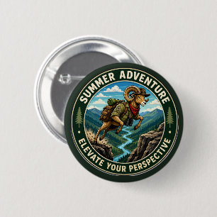 Elevate Your Perspective Hiking Ram Adventure 6 Cm Round Badge