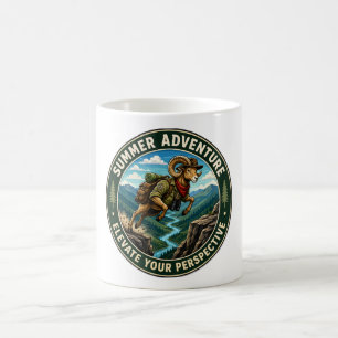 Elevate Your Perspective Hiking Ram Adventure Coffee Mug