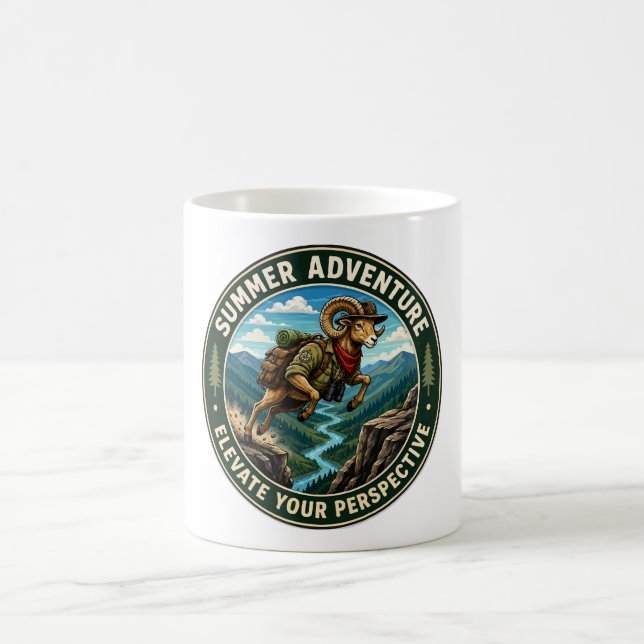  Elevate Your Perspective Hiking Ram Adventure Coffee Mug (Center)