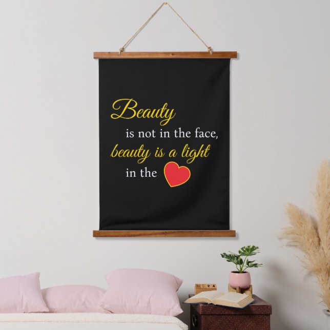 Elevate Your Space – Beauty Slogan Wall Hanging Tapestry (Bedroom)