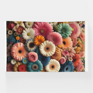 Elevate Your Space Colorful Gerbera Daisy Floral  Banner
